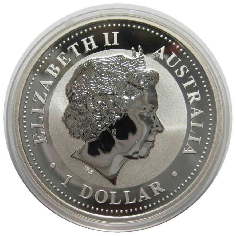 (2001) Монета Австралия 2001 год 1 доллар &quot;Восточный календарь. Год Змеи&quot;  Серебро Ag 999  UNC