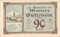 (№1920) Банкнота Австрия 1920 год "90 Heller"