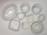Розетки хрусталь стекло 9 шт разные и парные СССР