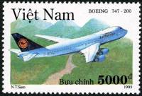 (1992-028) Марка Вьетнам "Боинг 747-200"    Самолеты III Θ
