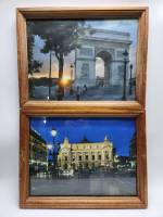 Фото постер Парижская опера Триумфальная арка в деревянных рамах 2 шт 