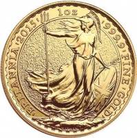 (№2015) Монета Великобритания 2015 год 100 Pounds (Британия - Золото)