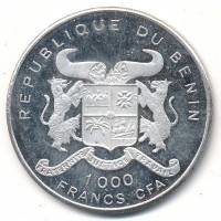 () Монета Бенин 1995 год 10000  ""   Биметалл (Серебро - Ниобиум)  UNC