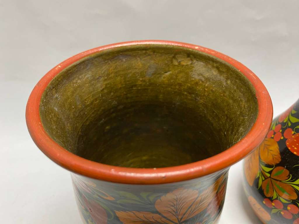 Ваза и кувшин керамиика, хохлома