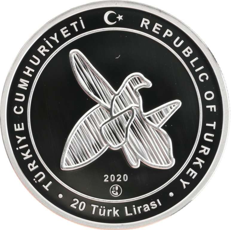 (2020) Монета Турция 2020 год 20 лир &quot;Карабах, Азербайджан&quot;  Серебро Ag 925  PROOF