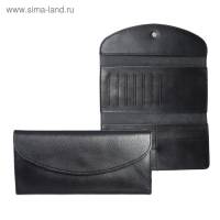 (1664818) Кошелек жен. "Катрин" 19,5*1,5*9см, 2 отд.,д/карт, на клапане. Черный