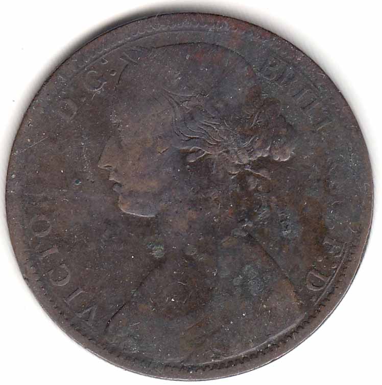 (1862) Монета Великобритания 1862 год 1 пенни &quot;Королева Виктория&quot;  Бронза  VF