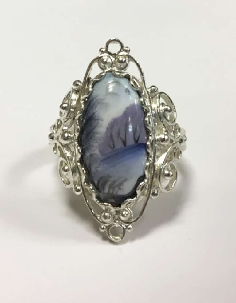 Перстень "Финифть", серебрение (сост. на фото)