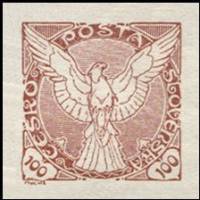 (1920-035) Марка Чехословакия "Сокол (Красно-коричневая)"    Газетные марки III Θ