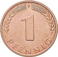 () Монета Германия (ФРГ) 1948 год 1  ""   Сталь, покрытая Бронзой  UNC