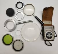 Набор линзы лупы фотопринадлежности экспонометр Ленинград 4 (10 предметов)