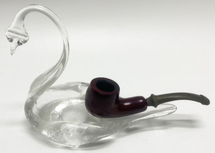 Пепельница Лебедь стекло + курительная трубка 