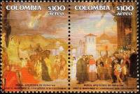 (№1987-1694) Лист марок Колумбия 1987 год "Апофеозом Popayaacuten", Гашеный