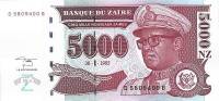 (,) Банкнота Заир 1995 год 5 000 новых заиров "Мобуту Сесе Секо"   UNC