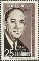 (№1963-634) Марка Коста-Рика 1963 год "J-Франциско Орлич", Гашеная