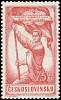 (1957-044) Марка Чехословакия "Человек с флагом"    4-й Всемирный конгресс профсоюзов, Лейпциг II Θ