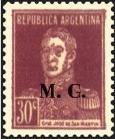 (№1931-295) Марка из набора Аргентина 1931 год "Joseacute Франциско ovpt де Martiacuten 17781850 ldq