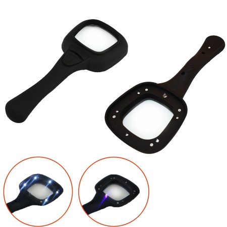 Лупа TH-600558 со светодиодной и ультрафиолетовой подсветкой, увеличение 3. Производство Китай