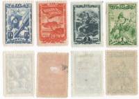1943-36 37 39 40 Серия Набор марок 4 шт СССР  25 лет ВЛКСМ II O