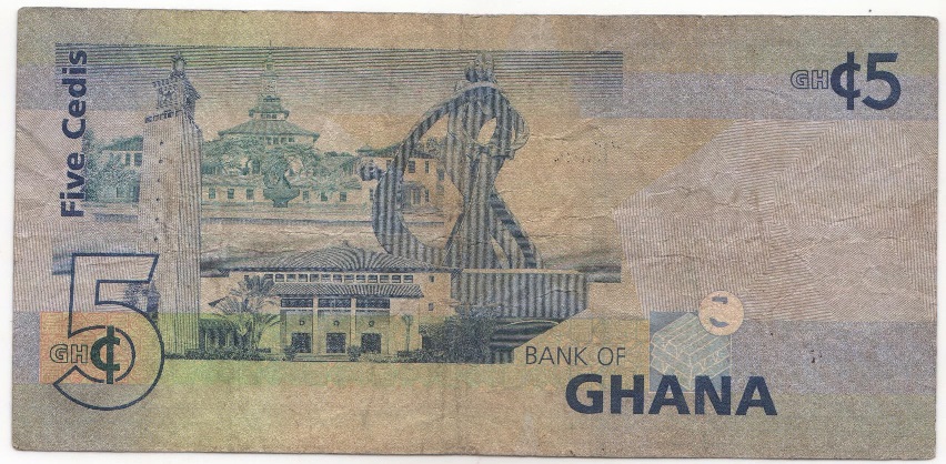 (2010) Банкнота Гана 2010 год 5 седи &quot;Большая шестёрка&quot;   VF