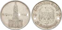 (1934F) Монета Германия 1934 год 5 марок "Кирха в Потсдаме"  C подписью Серебро Ag 900  XF