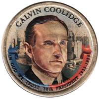 (30d) Монета США 2014 год 1 доллар "Калвин Кулидж"  Вариант №2 Латунь  COLOR. Цветная