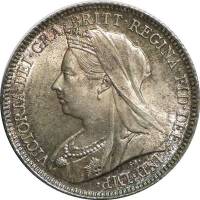 () Монета Великобритания 1893 год 6000  ""   Биметалл (Серебро - Ниобиум)  AU