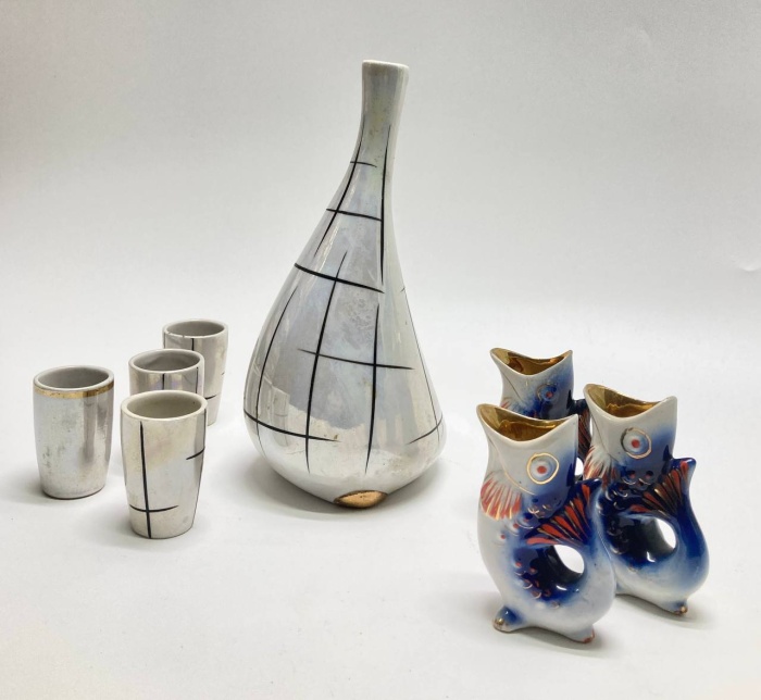 Графин + 7 стопок, керамика