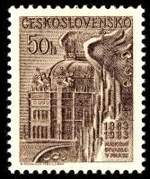 (1983-041) Марка Чехословакия "Здание"    100-летие Национального театра в Праге III Θ
