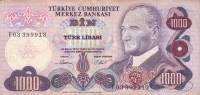 (№1981P-191a.3) Банкнота Турция 1981 год "1,000 Turkish Lira"