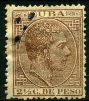 (№47) Марка Куба 1887 год "Король Альфонсо XII", Негашеная