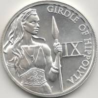 Медаль США 1 унции 9 подвиг Геракла Пояс Ипполита  Серебро Ag 999  UNC