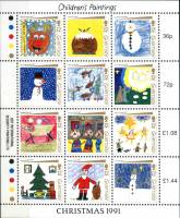 (№1991-537) Лист марок Гернси 1991 год "Рождество 1991", Гашеный