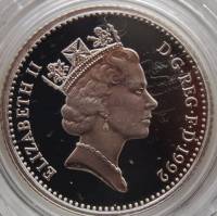 (№1992km13p) Монета Великобритания 1992 год 10 Pence (Коронованный Лев - Серебро Piedfort)