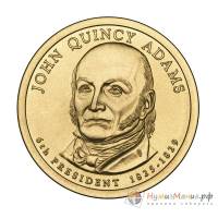 06d Монета США 2008 год 1 доллар Джон Куинси Адамс 2008 год Латунь  VF