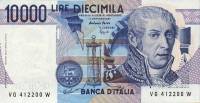 Банкнота Италия 1984 год 10 000 лир Алессандро Вольта   UNC