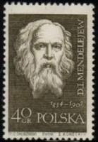 (1959-047) Марка Польша "Д.И. Менделеев"   Великие ученые II Θ