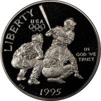 (1995s, бейсбол) Монета США 1995 год 50 центов   Олимпийские игры в Атланте Медь-Никель  PROOF