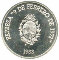 () Монета Уругвай 1983 год 500  ""   Биметалл (Серебро - Ниобиум)  UNC