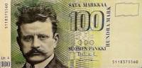 (1986 Litt A) Банкнота Финляндия 1986 год 100 марок "Ян Сибелиус" Vanhala - Makinen  UNC