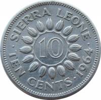 (№1964km19) Монета Сьерра-Леоне 1964 год 10 Cents