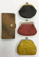 Набор винтажных женских кошельков, середина 20 века, кожзам, 4 шт. СССР (сост. на фото)