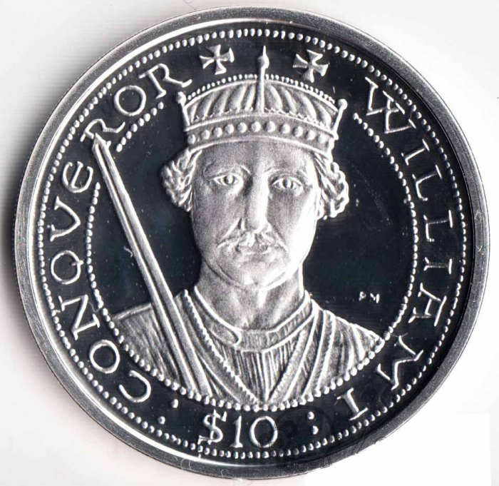 (2007) Монета Британские Виргинские острова 2007 год 10 долларов &quot;Вильям I&quot;  Серебро Ag 925  PROOF
