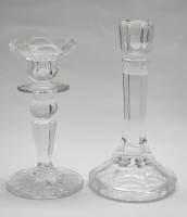 Подсвечники 2 штуки стекло СССР винтаж высота 18 и 21 см