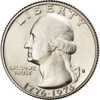 (1976) Монета США 1976 год 25 центов   200 лет независимости Барабанщик Медь-Никель  UNC