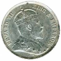 (№1902km20) Монета Стрейтс Сетлментс 1902 год 5 Cents (800/1000 серебро)