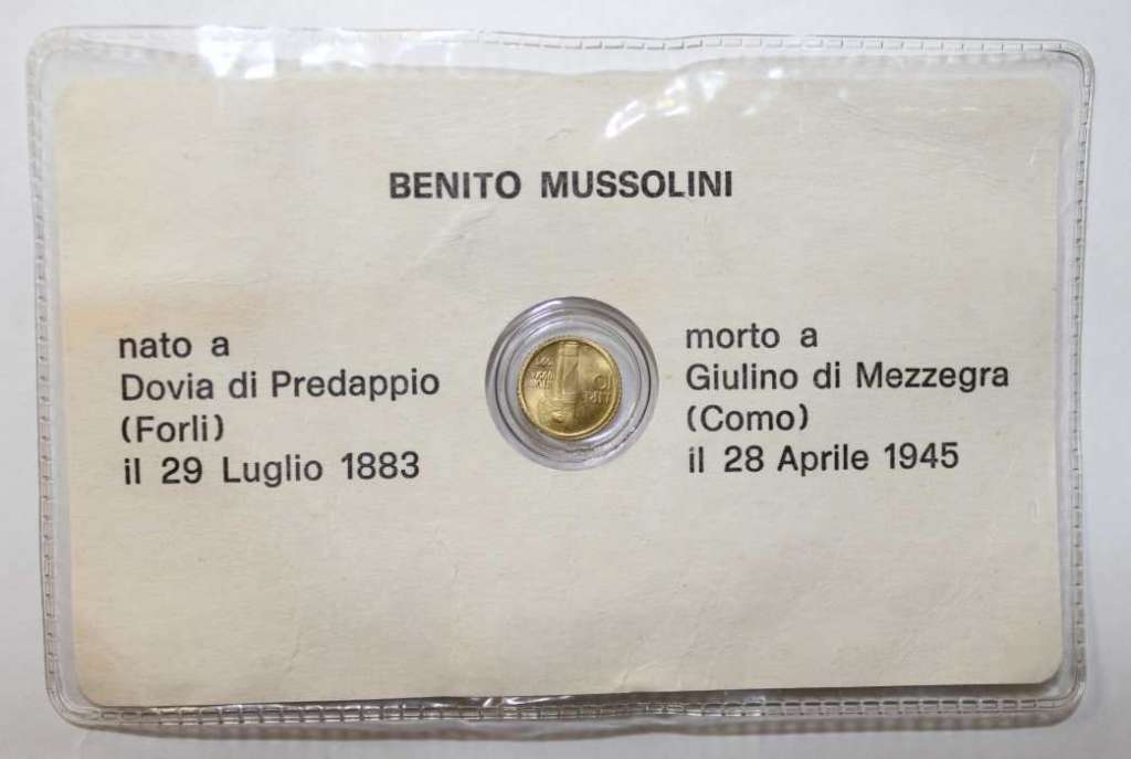 (1983) Монета-фантазия Италия 1983 год 10 лир &quot;Муссолини. 100 лет со дня рождения&quot;   Буклет