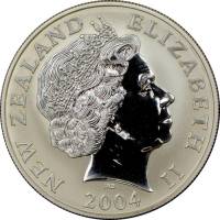 (№2004km152a) Монета Новая Зеландия 2004 год 1 Dollar (Маленькие пятнистые КИВИ)