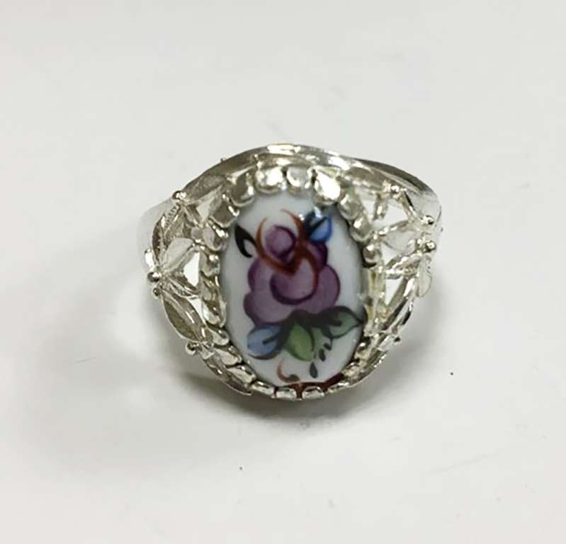 Перстень "Финифть", серебрение (сост. на фото)