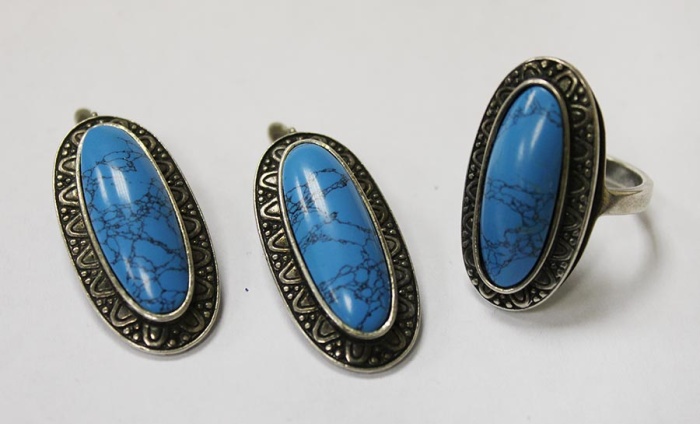 Серьги, кольцо, Jenavi, бюрюза